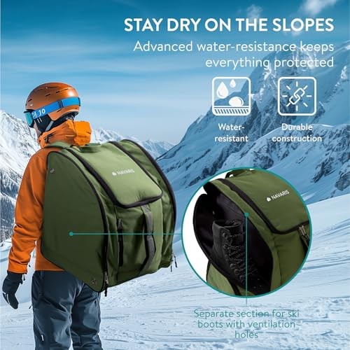 Ski Boot Bag - Padded Walking Boots Bag - Water-Resistant Polyester Welly