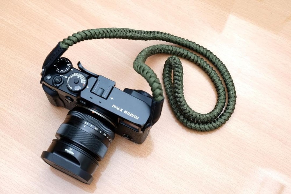 Paracord Camera Strap Camo Leather for DSLR Mirrorless Used