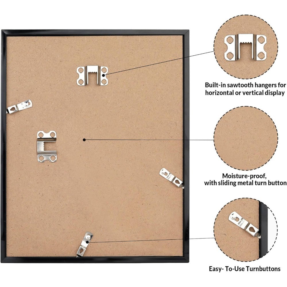 8x11 Picture Frame for Wall Display with HD Plexiglass, Horizontal or Vertical