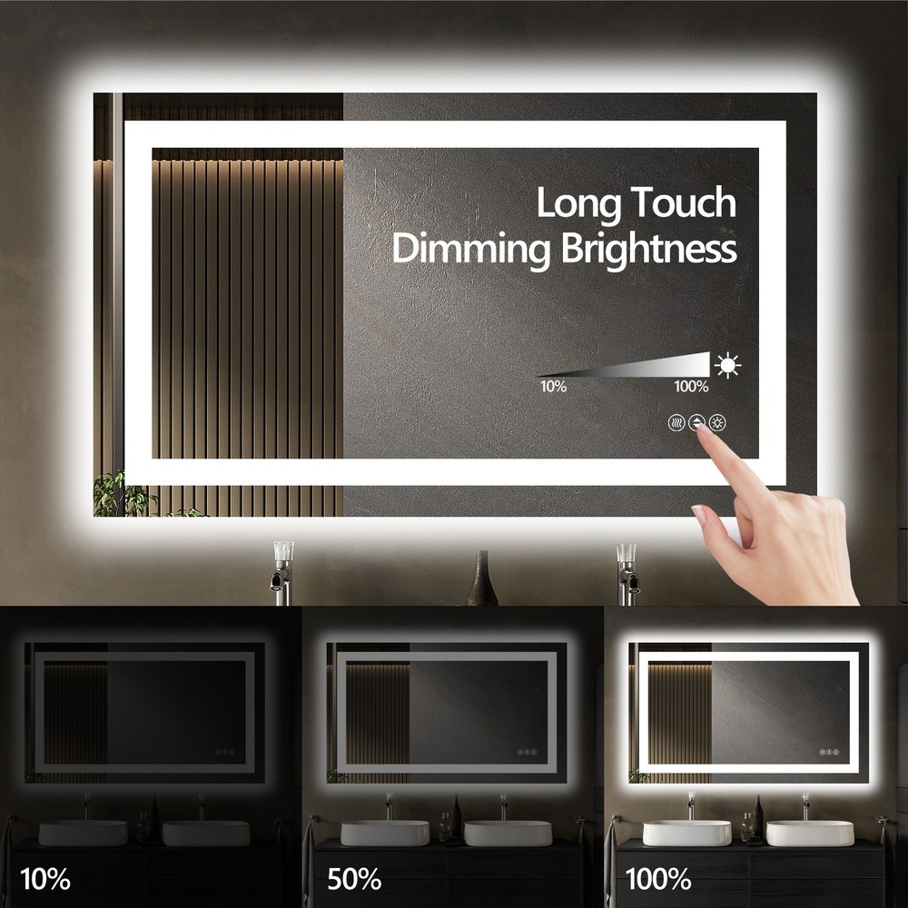 84x40"Frameless LED Bathroom Mirror,Smart Mirror
