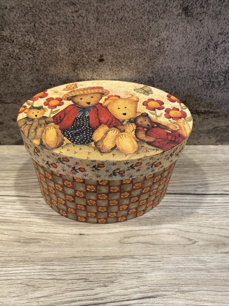 Bob’s boxes Lang Decorative Teddy’s garden oval shaped box primitive teddy bears