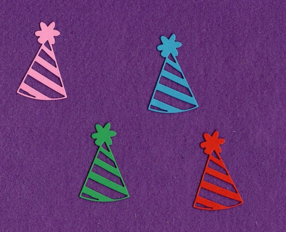 PARTY HAT # 4 die cuts scrapbook cards