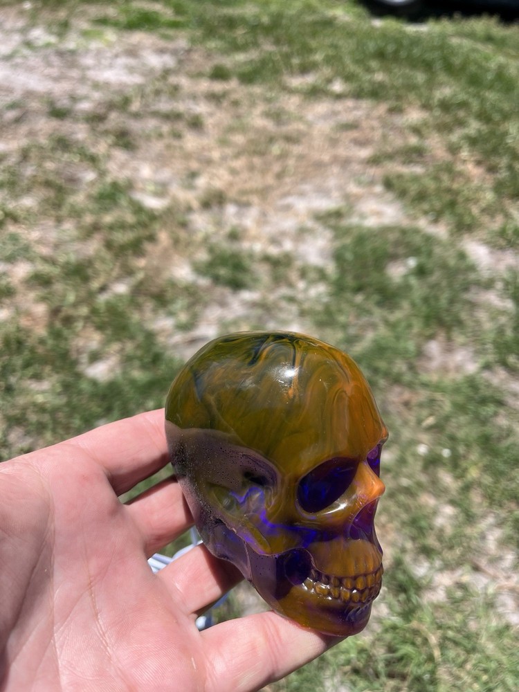 Hand made led Illuminated epoxy resin skull Light-USB Powered Decorative -01