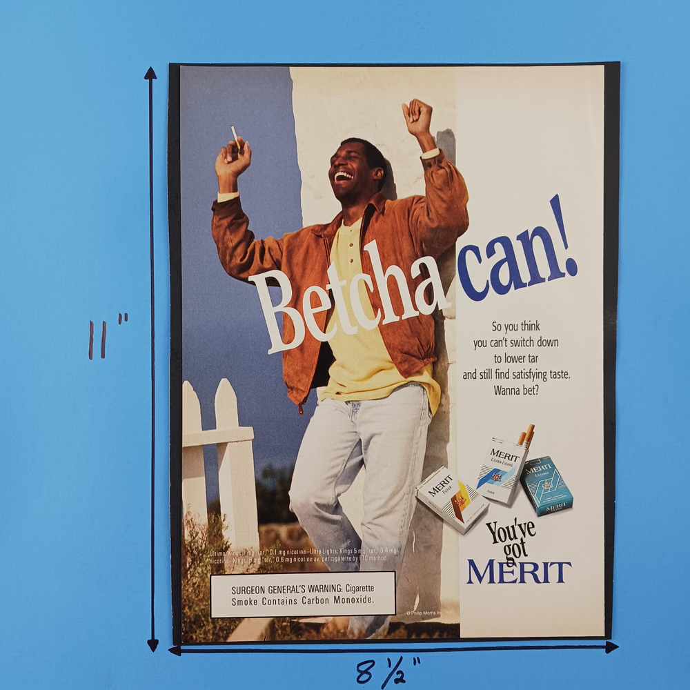 1995 Merit Cigarettes Betcha Can Print Advertisement
