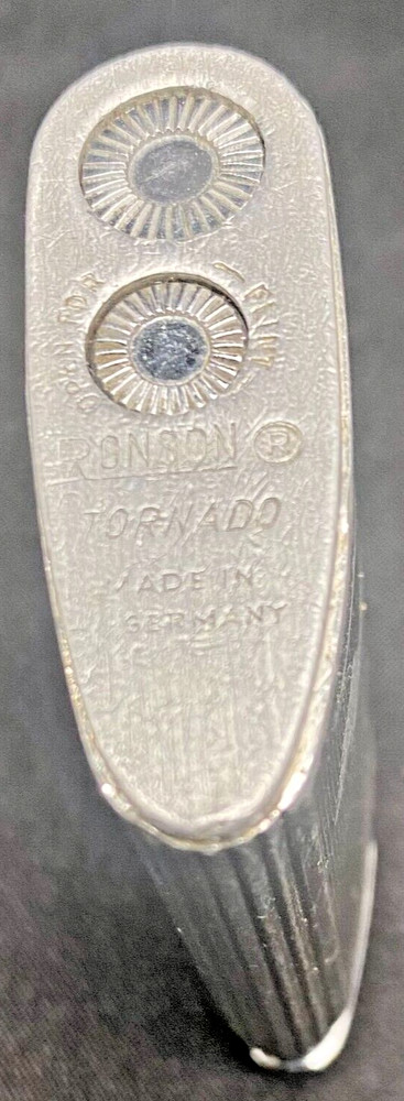 VINTAGE RONSON TORNADO LIGHTER w/ORIGINAL CASE -GERMANY (see condition) c1965