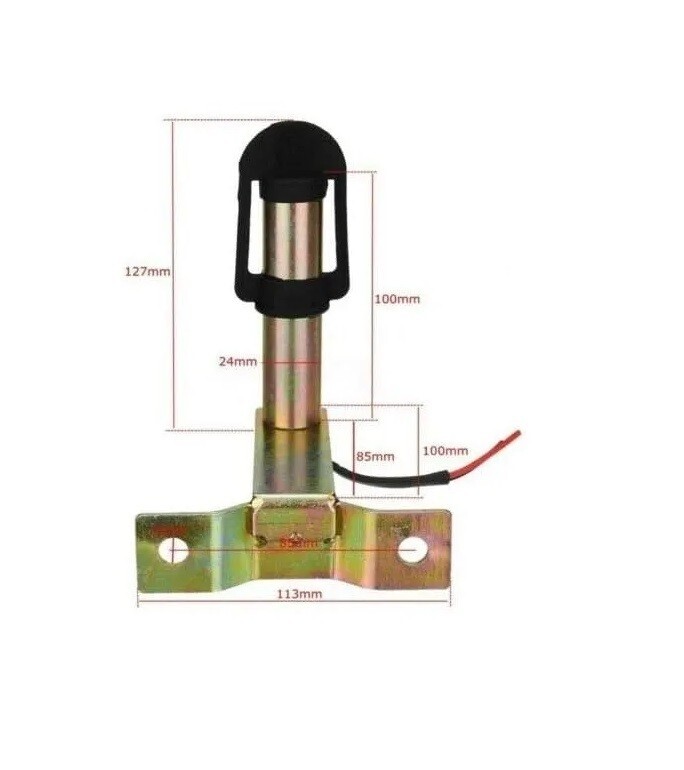 Rotating Flash Amber Beacon + Stem Flexible DIN Pole Mount Tractor Warning Light