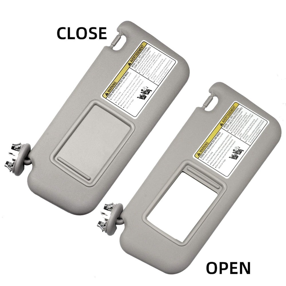 Dasbecan Front Left Driver Side Sun Visor with Vanity Light Left, gray