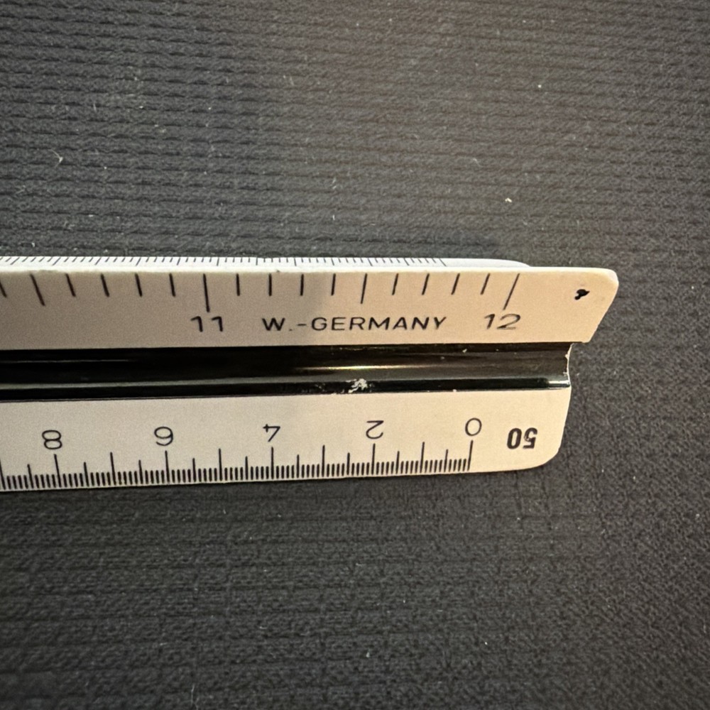 Vintage Alvin No. 241 P Engineer Triangular 12" Scale