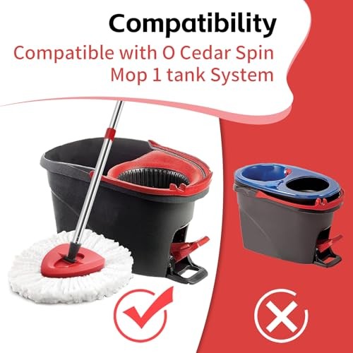 Spin Mop Replace Head, Base, Handle Compatible with O White (1-tank System)