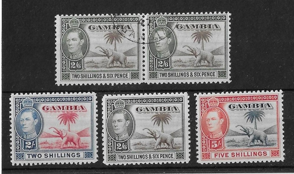 Gambia 1938 Definitive High Values Cat£86