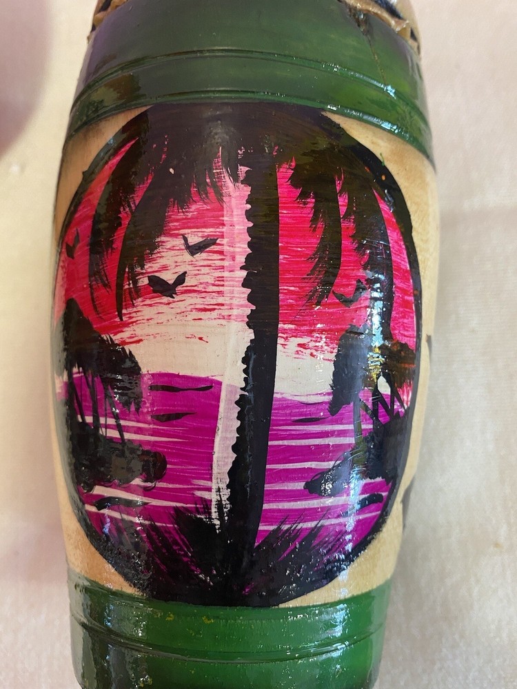 PAIR Hand Painted CUBAN BONGOS 6” Tall *Decorative & Functional*
