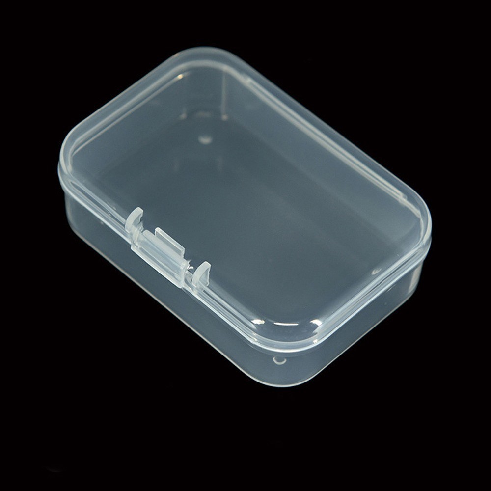 2 Clear Small Plastic Storage Box Boxes With Lids Office Stackable Rectangular