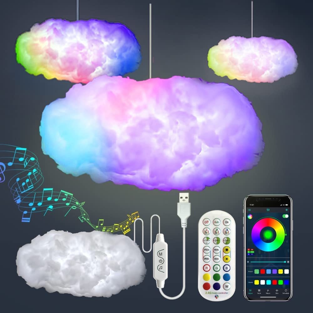 USB Cloud Light APP Control Music Synchronization 3D RGBIC Ambient Light Lightni