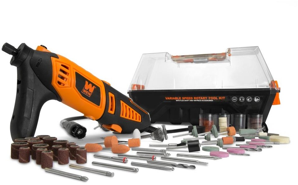 Rotary Tool Steady-Grip 190-Piece Accessory Kit Carrying Case Variable Speed