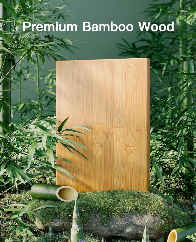 Bamboo Stackable Nightstand, Bedroom Storage Nightstand, Set of 2