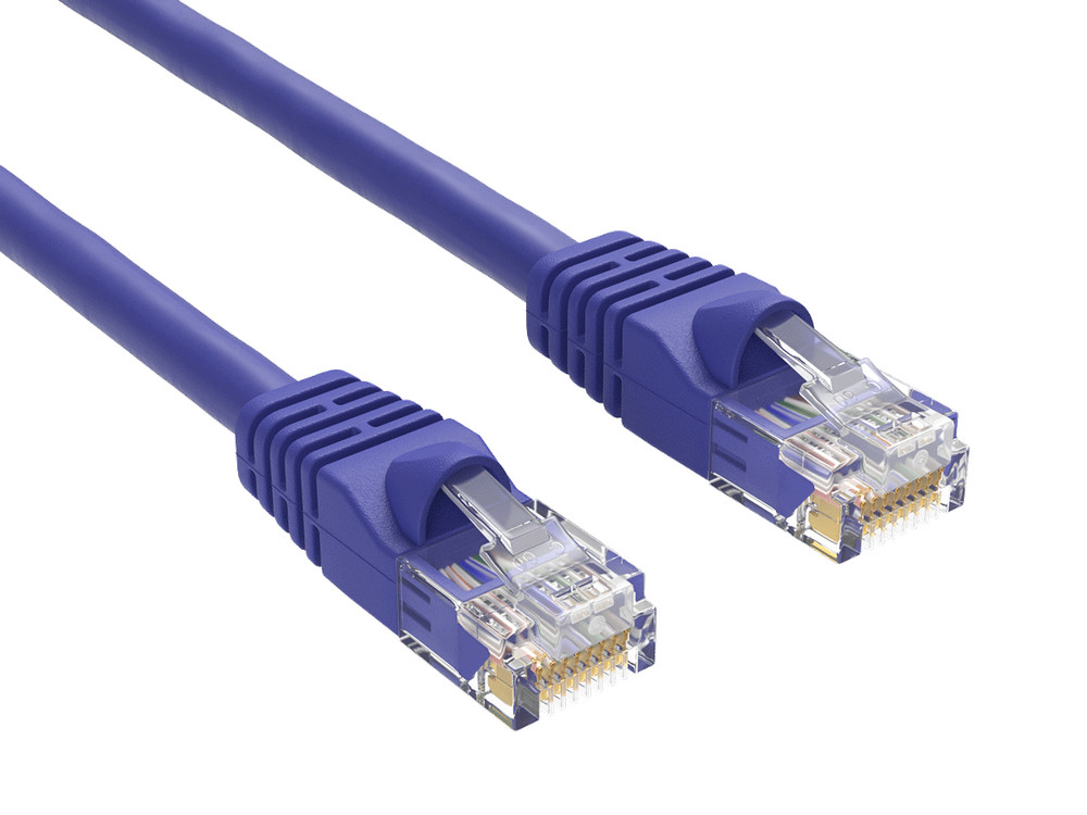 50ft Cat6 UTP Ethernet Network Patch Cable Snagless 24AWG Bare Copper, Purple