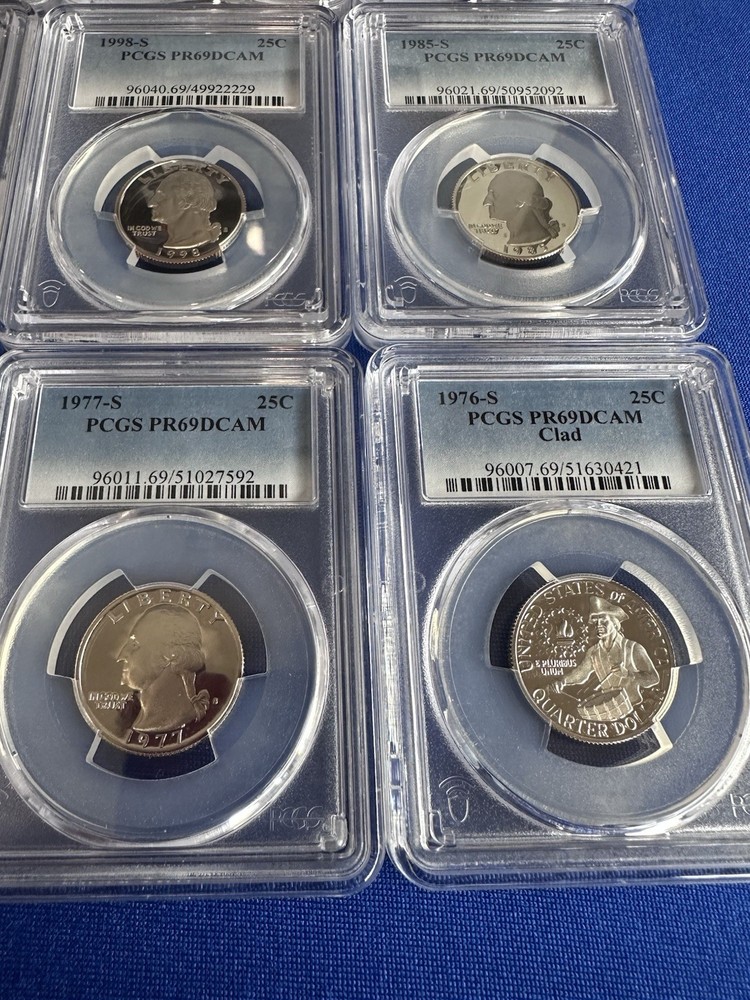20- Graded Quarters From PCGS PR69DCAM 1776-1995