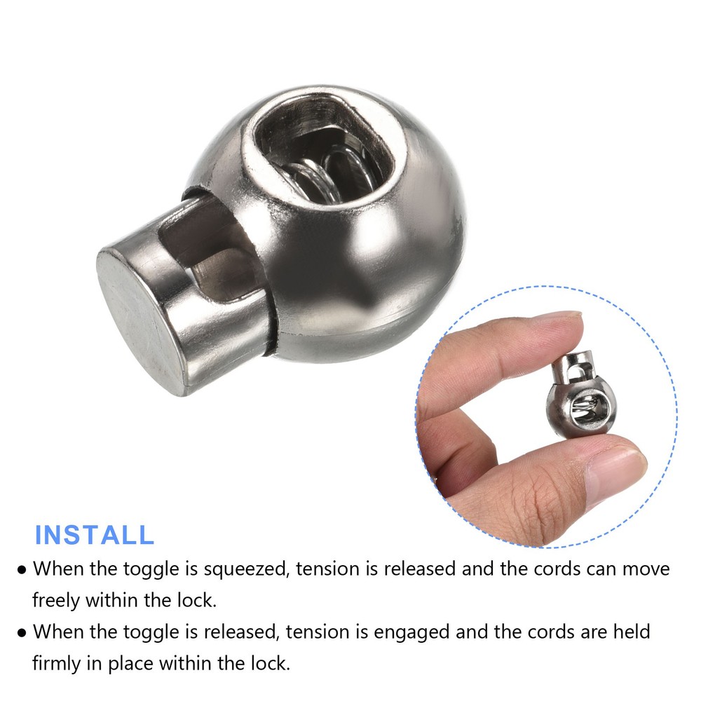 10pcs Plastic Cord Lock End Toggle Single Hole Spring Stopper Cord Stops