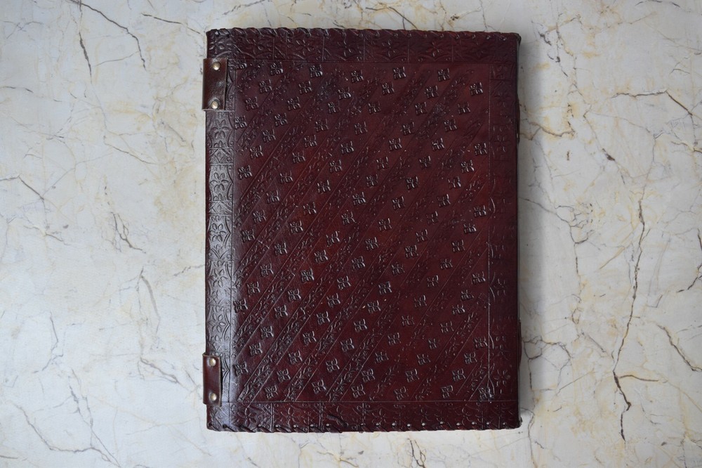 Seven Chakra Stone Embossed Leather Journal Book Diary Sketch Notebook
