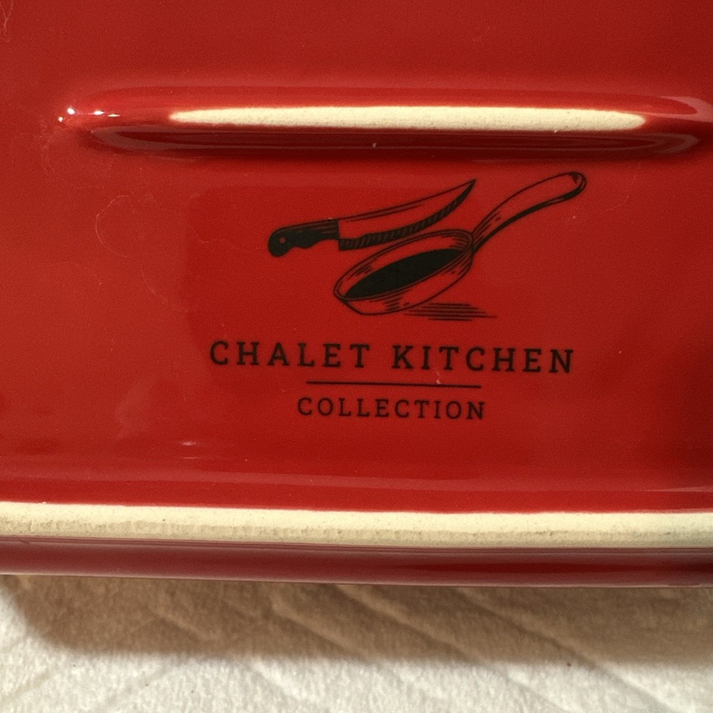 Chalet Kitchen Red Plaid Ceramic Loaf Pan