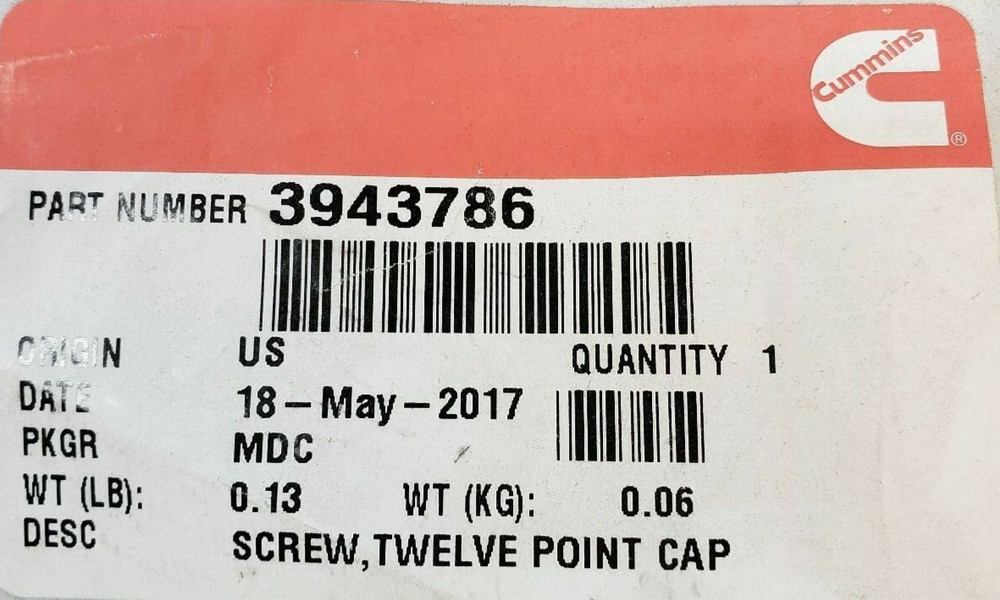 3943786 (CUMMINS SCREW)