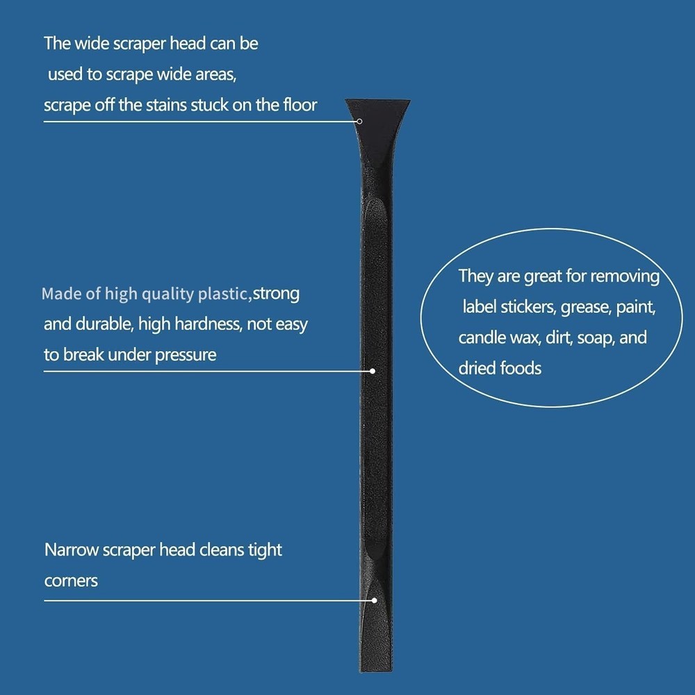 Versatile 6" Plastic Scraper Tool Set - Ideal for Removing Labels & Stains