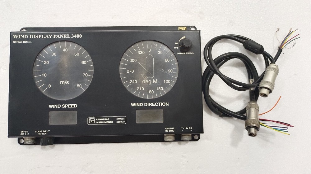AANDERAA INSTRUMENTS NORWAY WIND INDICATOR DISPLAY PANEL 3400 - GOOD CONDITION