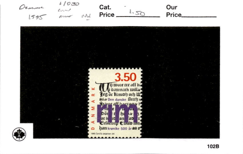 Denmark, Postage Stamp, #1030 Mint NH, 1995 (AB)