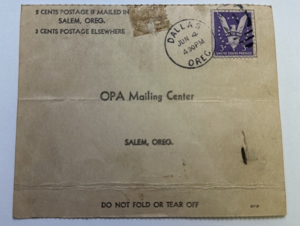 War Ration Book Two - And Application for War Ration Book Three - Dallas Oregon