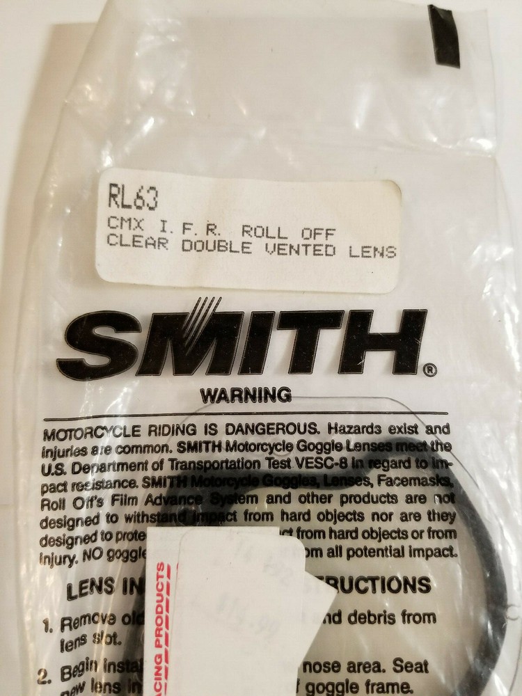 Smith Goggles Replacement Clear Double Vented Lens Qty 1