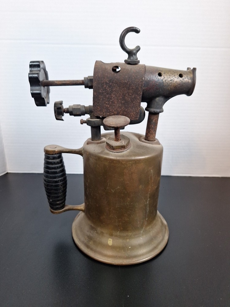 Vtg Antique Brass Blowtorch