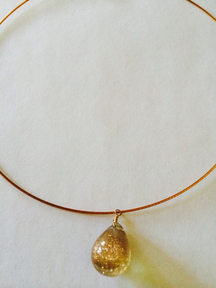 Handmade Fun citrine bronze beach choker