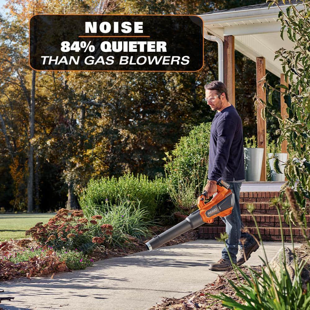RIDGID 2-Tool Kit 14" 18V Brushless Cordless Battery String Trimmer Leaf Blower