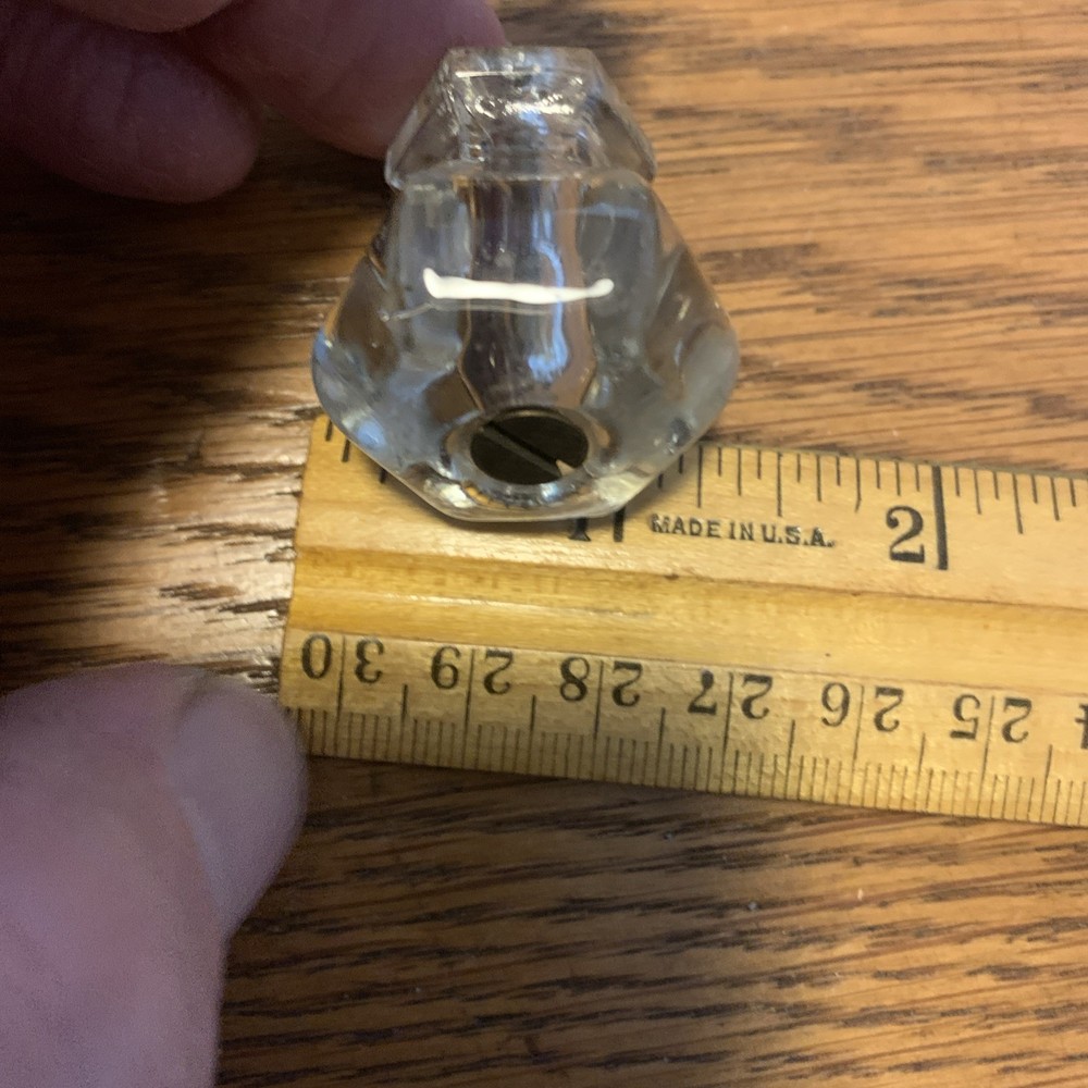 3 VINTAGE 1" 1-1/4" DEPRESSION HEXAGONAL CLEAR GLASS KNOBS & 1-3/4" OCTAGON PULL