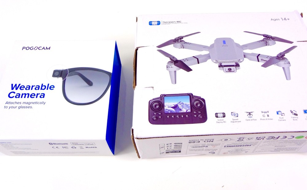 Drone LCD Screen Controller + gift wearable cam glass-wear NEW BOXED . Bundle