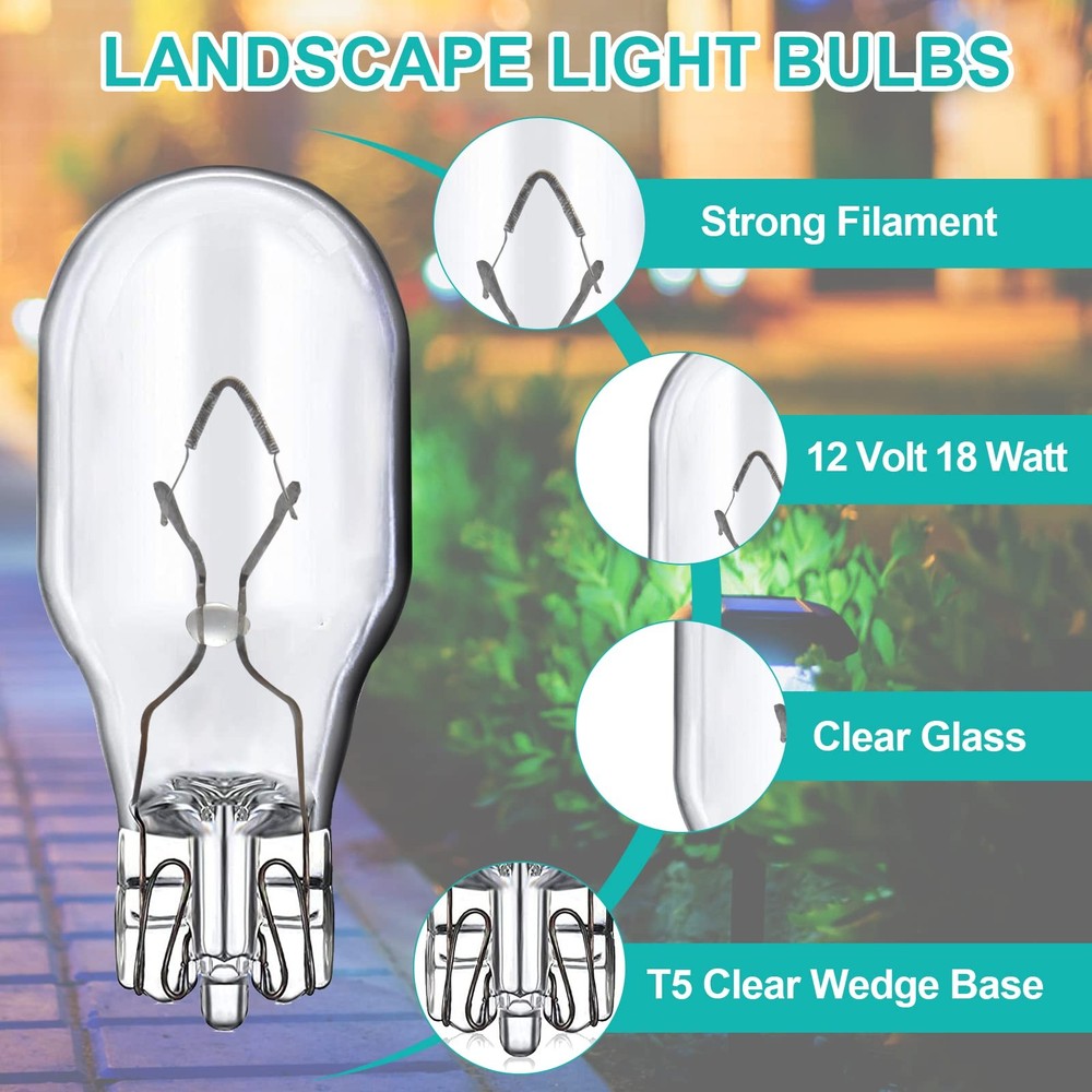 18W 12V T5 Light Bulbs for Landscape Light Bulbs/Wedge Base Low Voltage Light