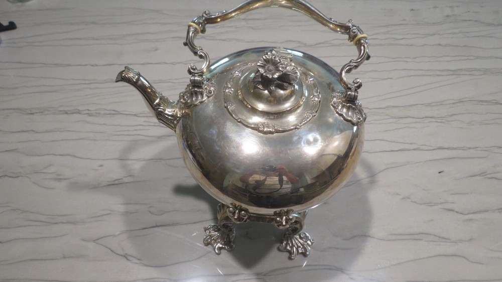 Massive Water Kettle Dresden 800 Silver By Eckert Germany 120 oz.