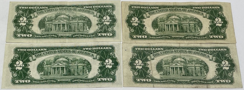 1953 $2 Red Seal Complete Series A/B/C (4) Notes