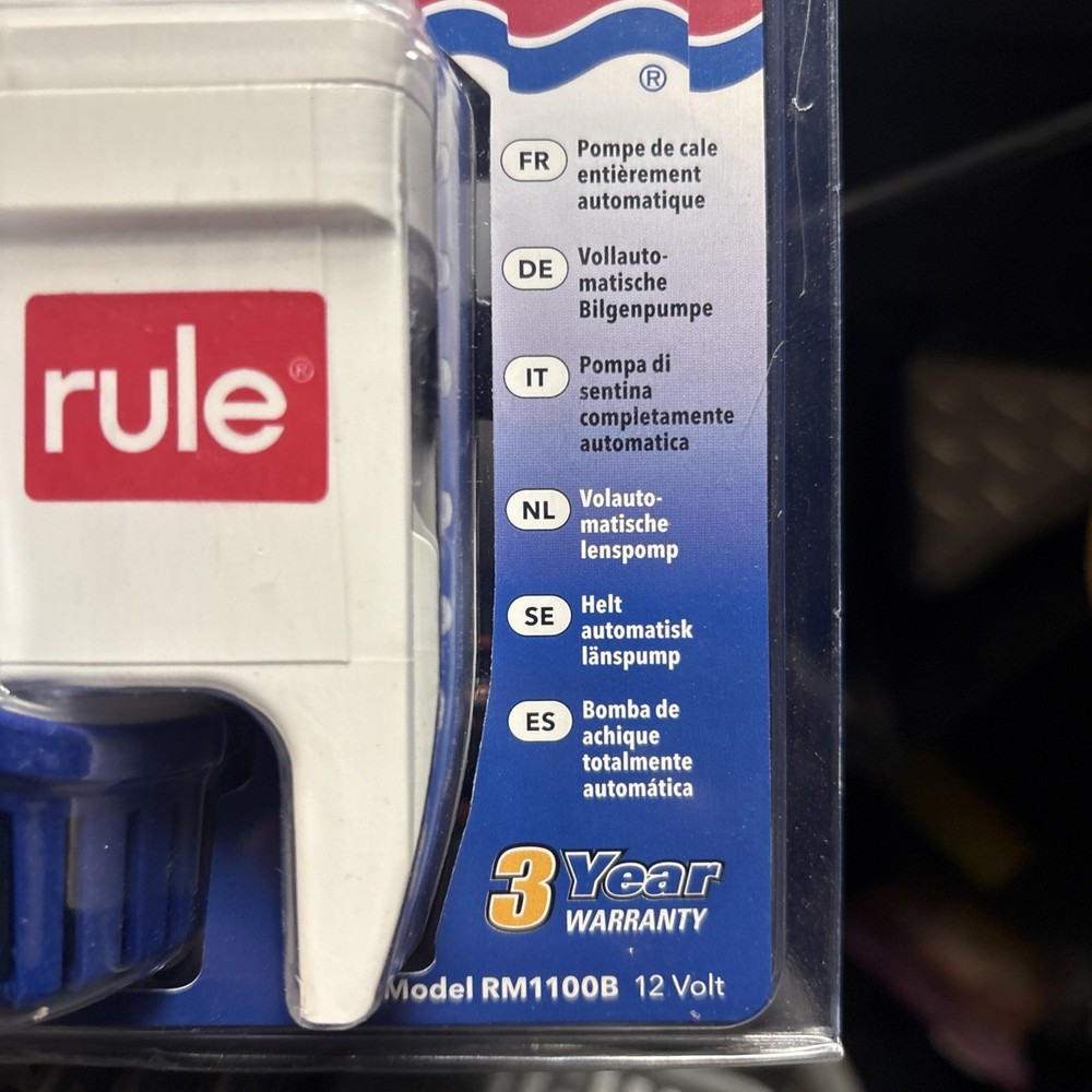 RULE-MATE 1100 GPH AUTOMATIC BILGE PUMP model RM1100B