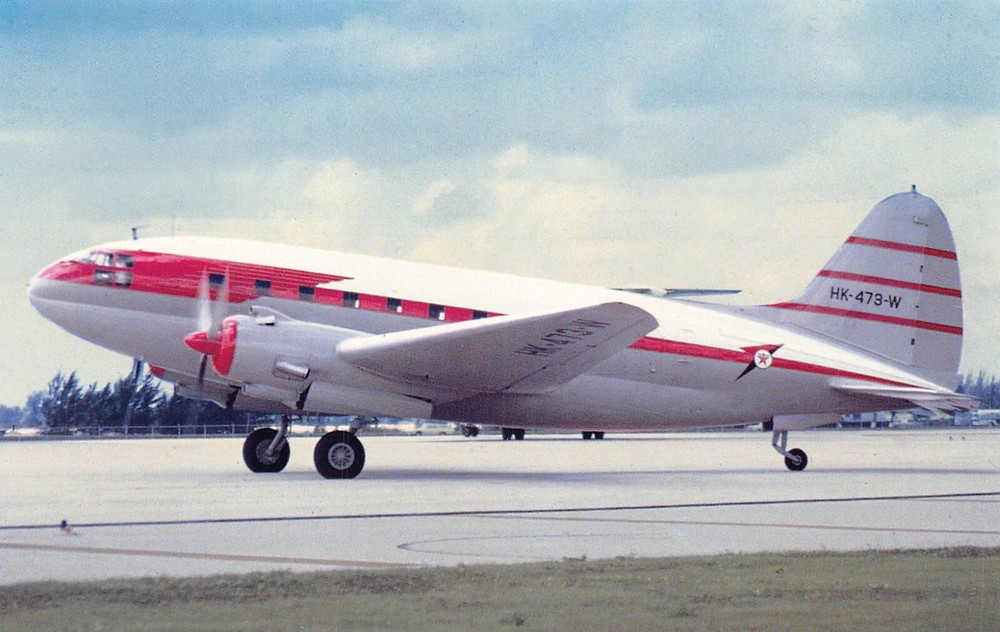 Airline Postcards     Texaco    Curtiss   C-46    Command   Airplane