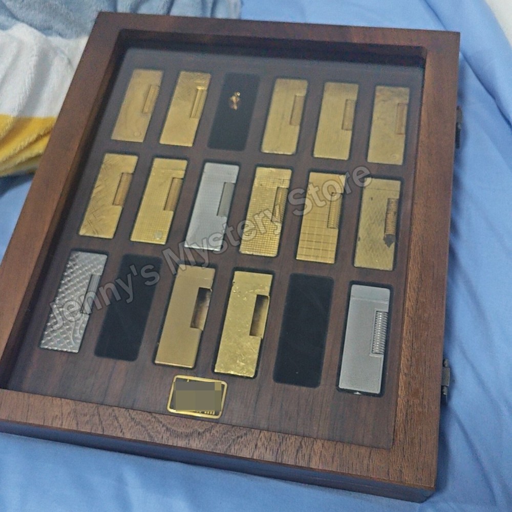 18 Slot Walnut Lighter Collection Display Case for Dunhill Rollagas Lighter