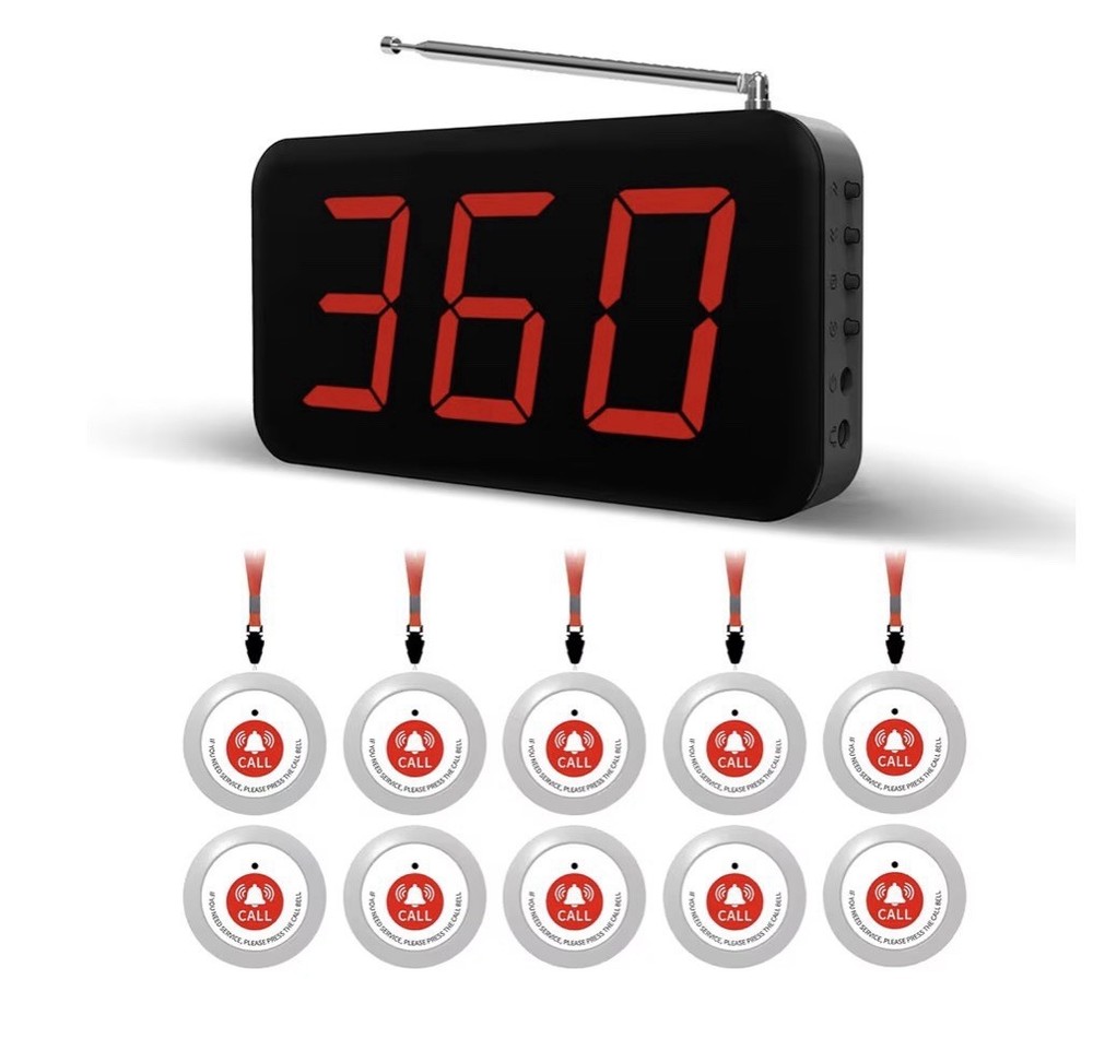 Nurse Call System Wireless Caregiver Pager Call Button 2000Ft Range