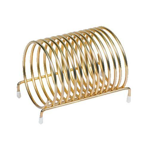 Winco CS-3 3" Diameter Round Brass Plated Check Caddy