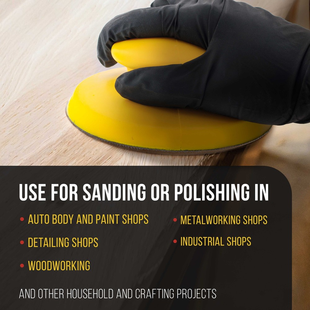 2ea 5" Round-Shaped Hand Sanding Block Pads for Hook & Loop and PSA 5" DA Discs