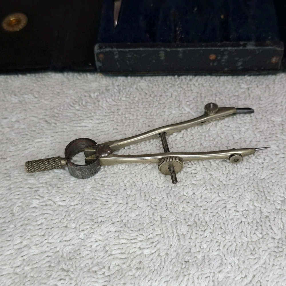 Vintage Compass Education Tools Maths Drawing Set in Original Case Not Complete