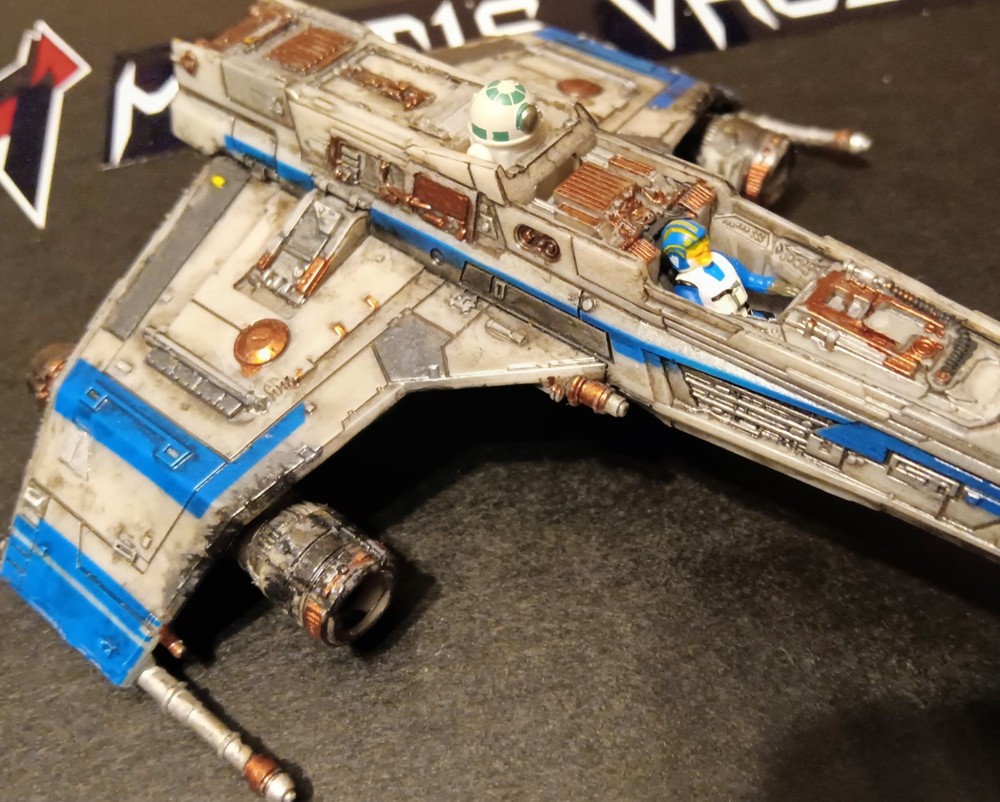 Custom Painted Star Wars Micro Galaxy Squadron Lt. Callahan’s E-wing, #0121