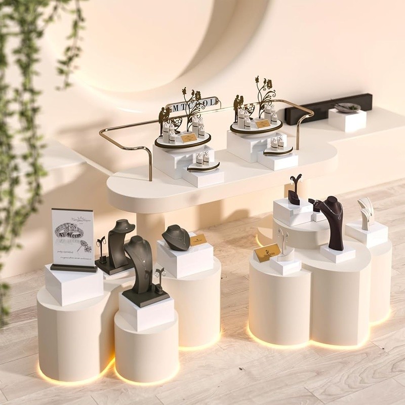 Acrylic Buffet Display Risers Set Stackable Cake Stand Organizers 6 Pieces New