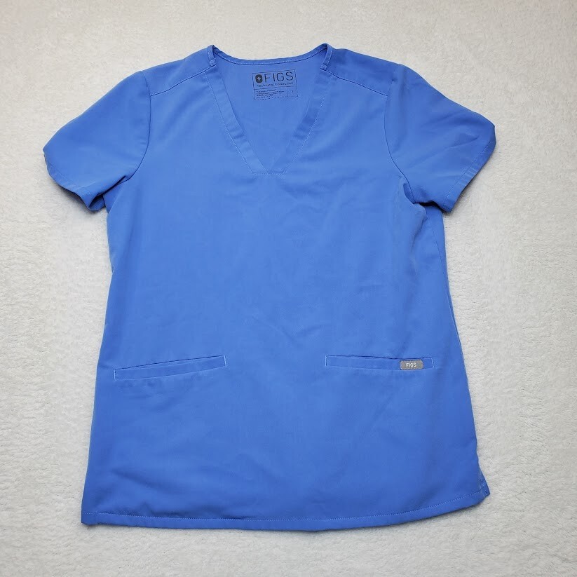 Figs Women’s Casma Three Pocket Scrub Top Blue S