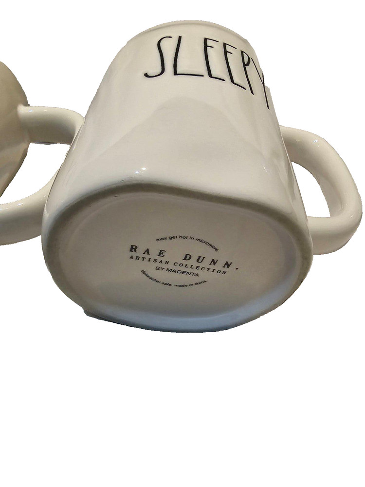 Rae Dunn sleepy Harmony white 2 Cup Bundle