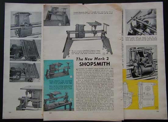Shopsmith Mark 2 & 5 1958 article & Sidewalk Jeep How-To build PLANS